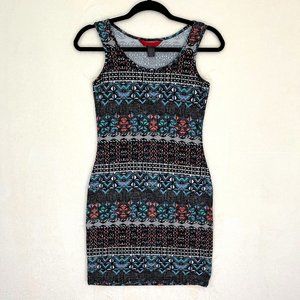 Hot Kiss Pink Blue Multicolor Geometric Sleeveless Short Mini Dress Size Medium